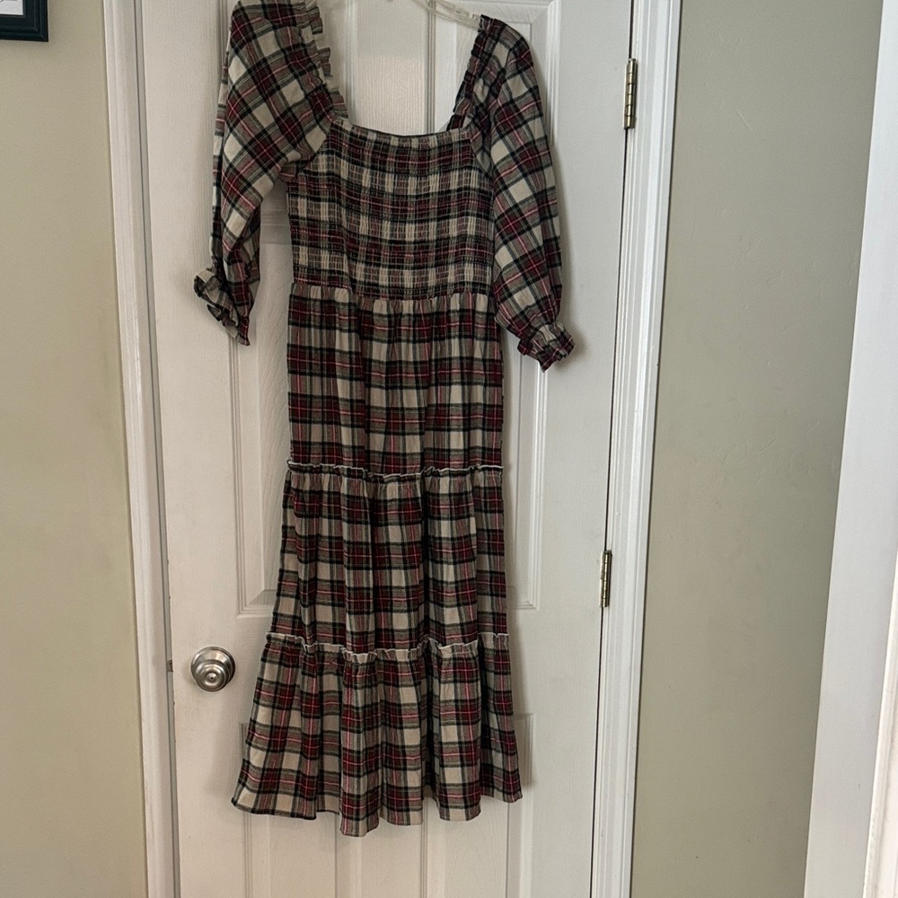 Plaid Pink Lily holiday dress Medium